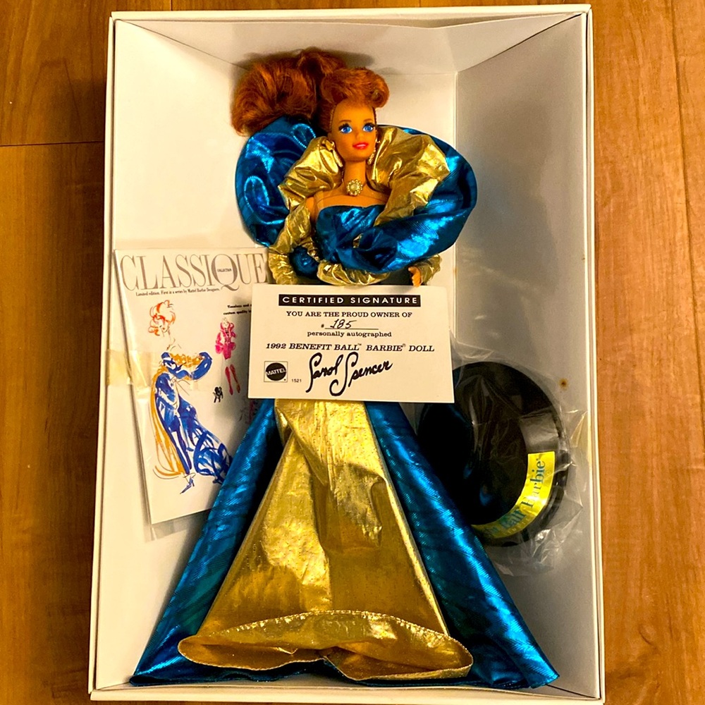 💎 DESIGNER-SIGNED Benefit Ball Barbie 💎 Rare Find 💎 1992 💎 #1521 💎 NRFB 💎
